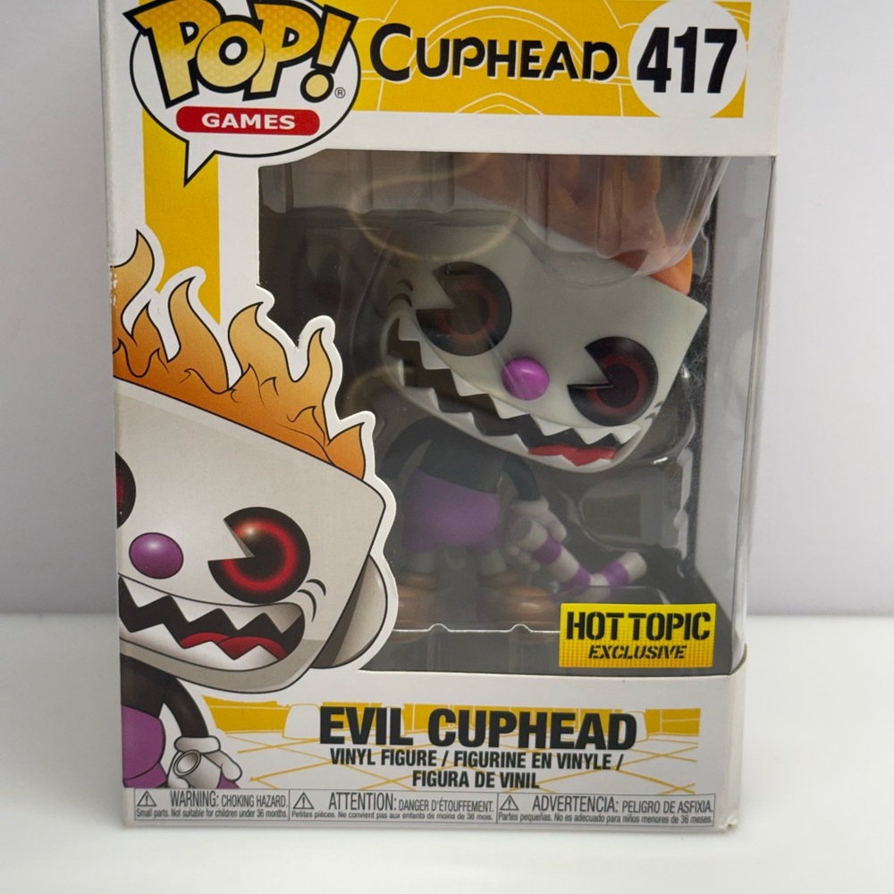 Perfect Condition Evil Cuphead #417 Funko Pop. Hot Topic Exclusive